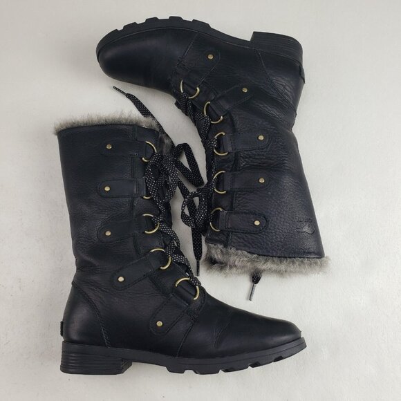 Sorel Emelie Buttery Soft Leather Boots- Fur Trim - Picture 7 of 16